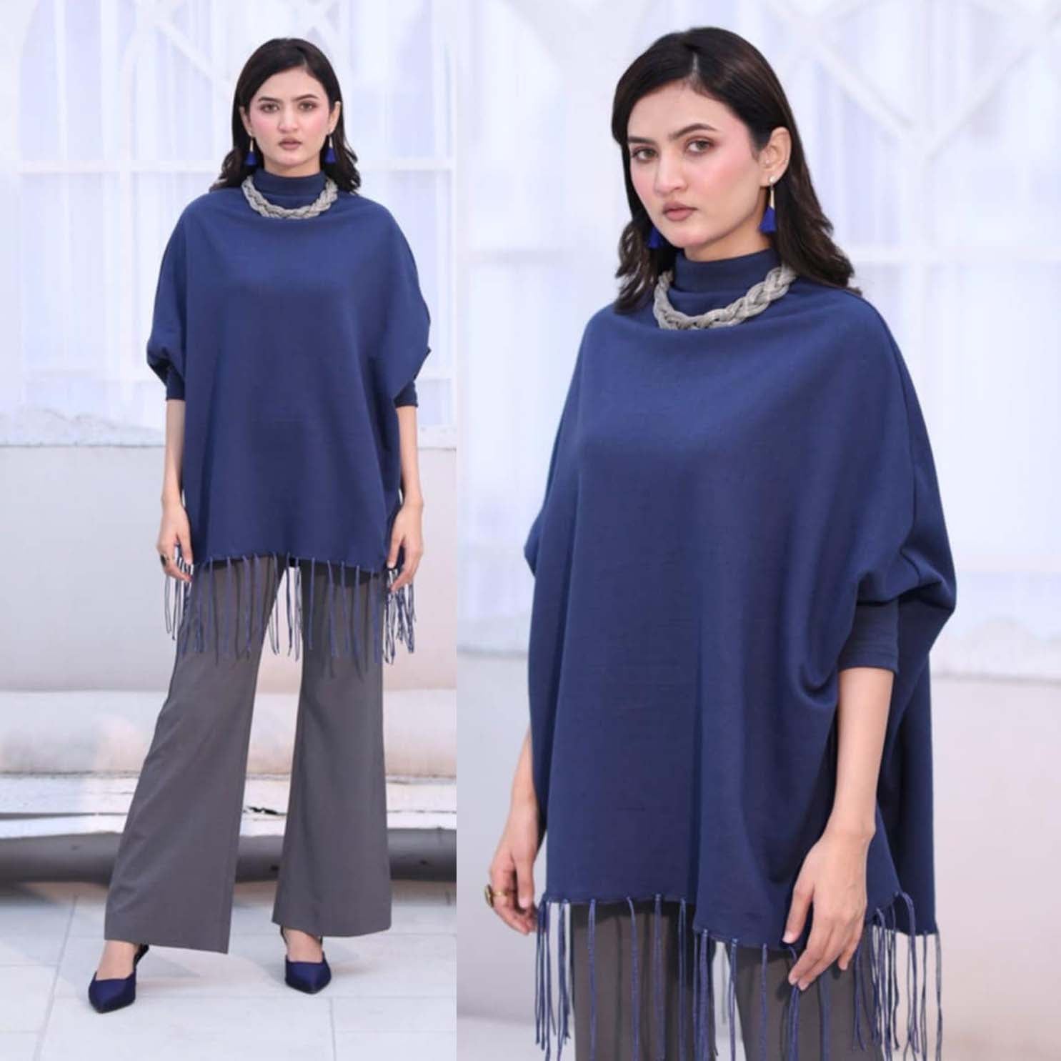 Bat-Wing Style Winter Poncho.