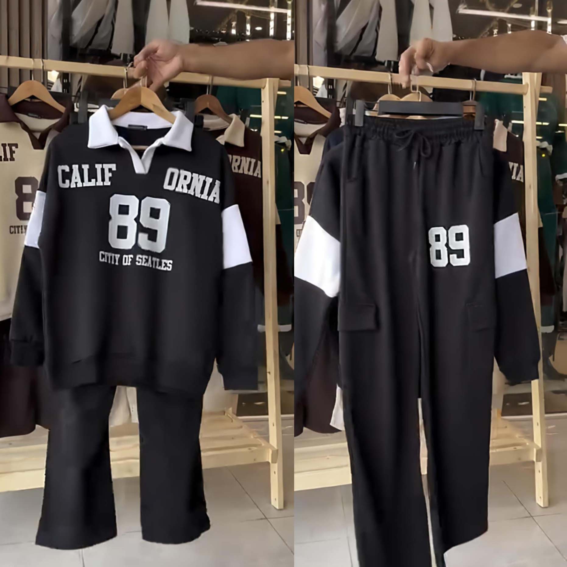 Cali-89 Collar Cargo Style 2-Pcs Winter Tracksuit For Her. WWTS-45