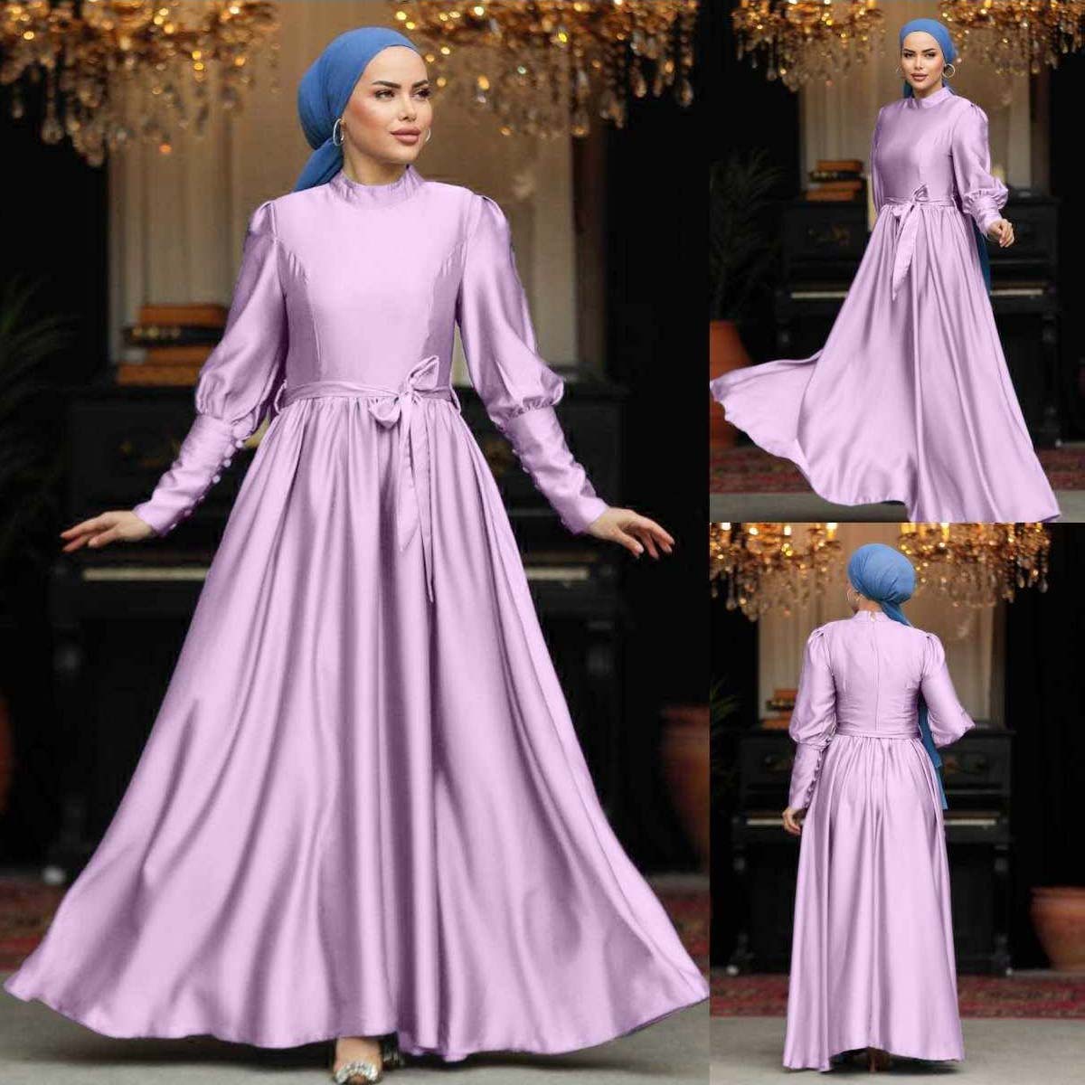 Turkish Satin Esra Heavy-Flair Long-Length Maxi.