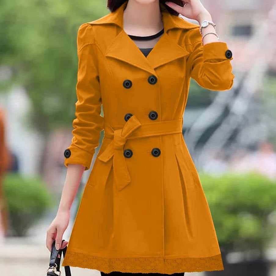 Lace Style Korean Trench Coat For Winter's.