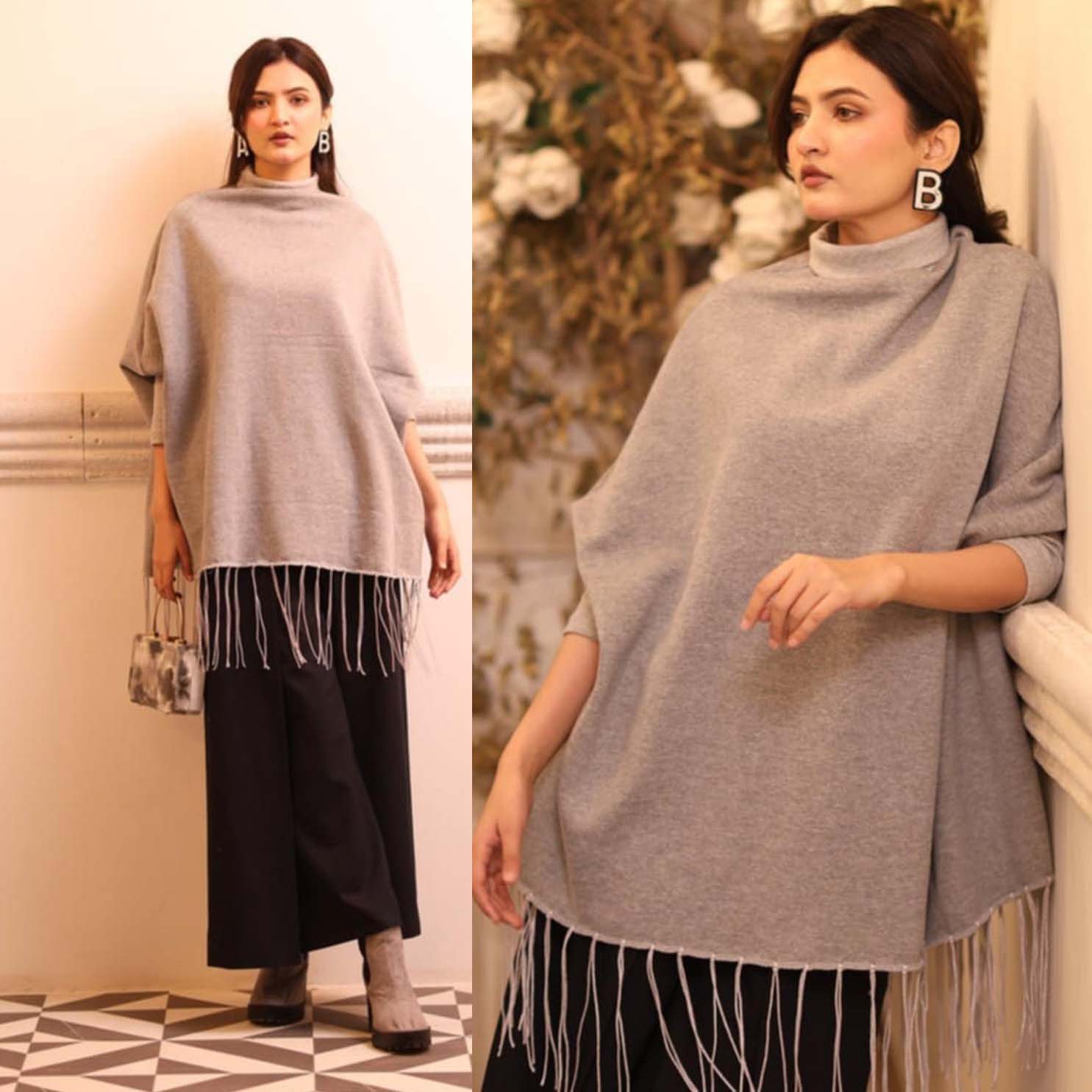 Bat-Wing Style Winter Poncho.