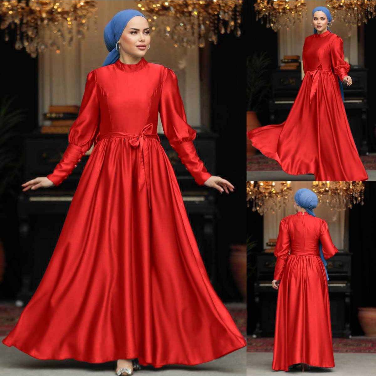Turkish Satin Esra Heavy-Flair Long-Length Maxi.