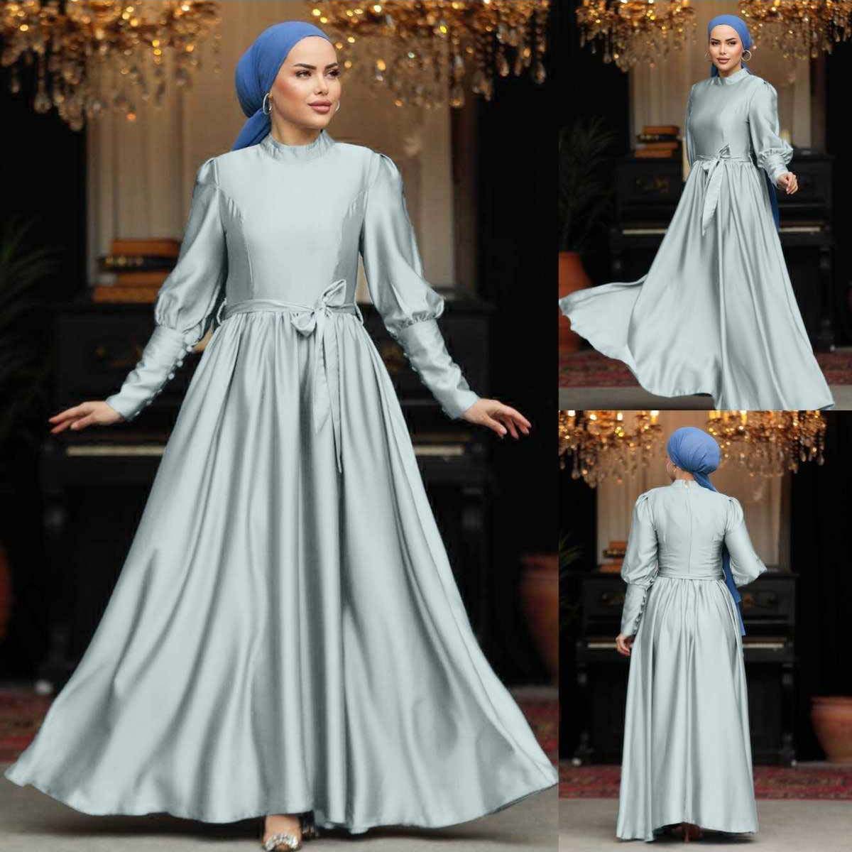 Turkish Satin Esra Heavy-Flair Long-Length Maxi.