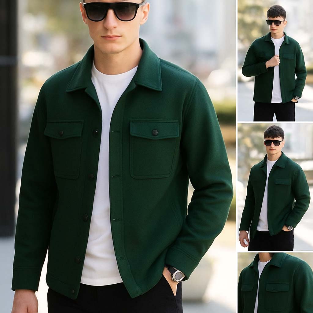 Bundle Of 3 4-Pocket Collar Style Casual Fleece Winter Button Jacket. MWJ-401