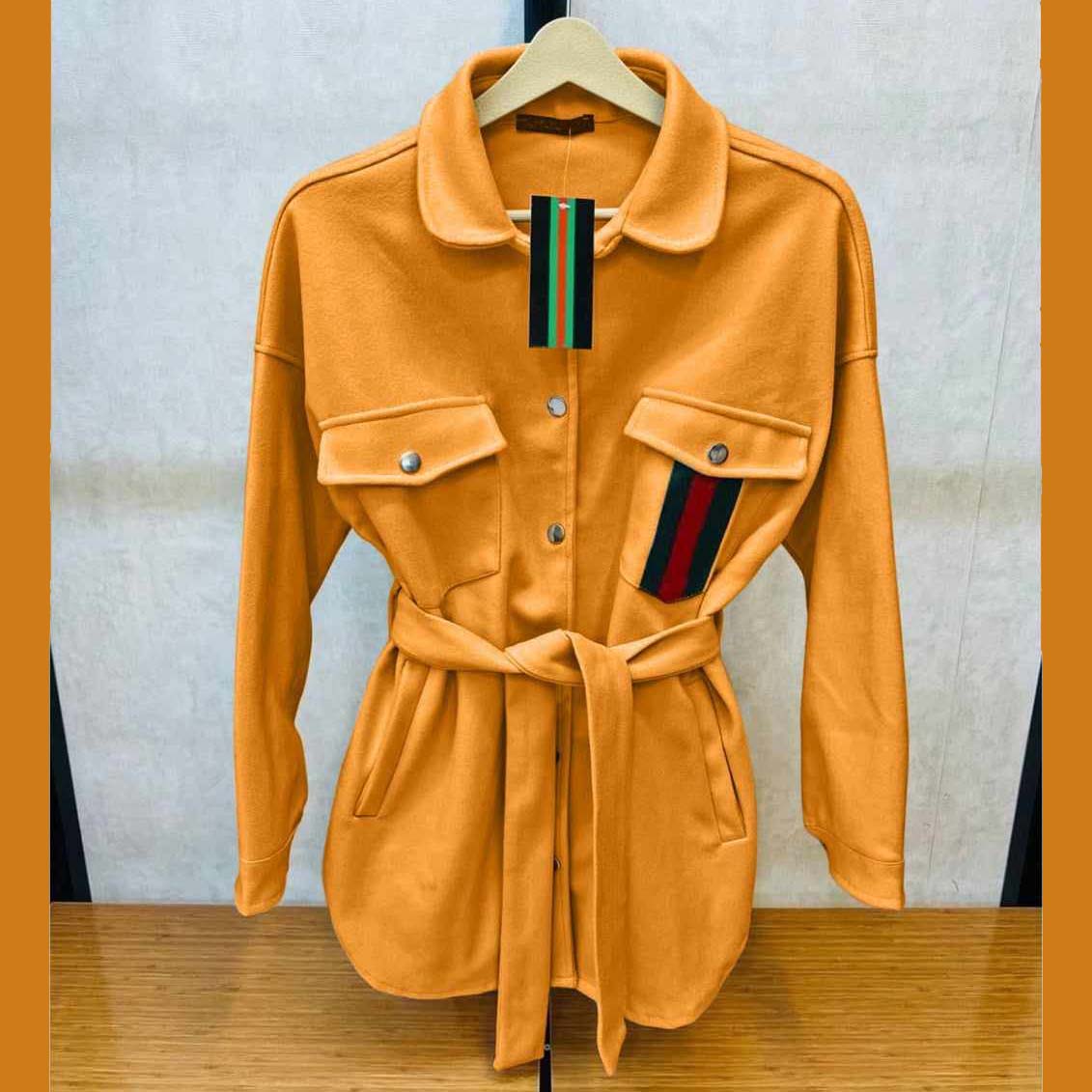 Collar Style 4-Pocket Long Winter Fleece Coat. WCC-02