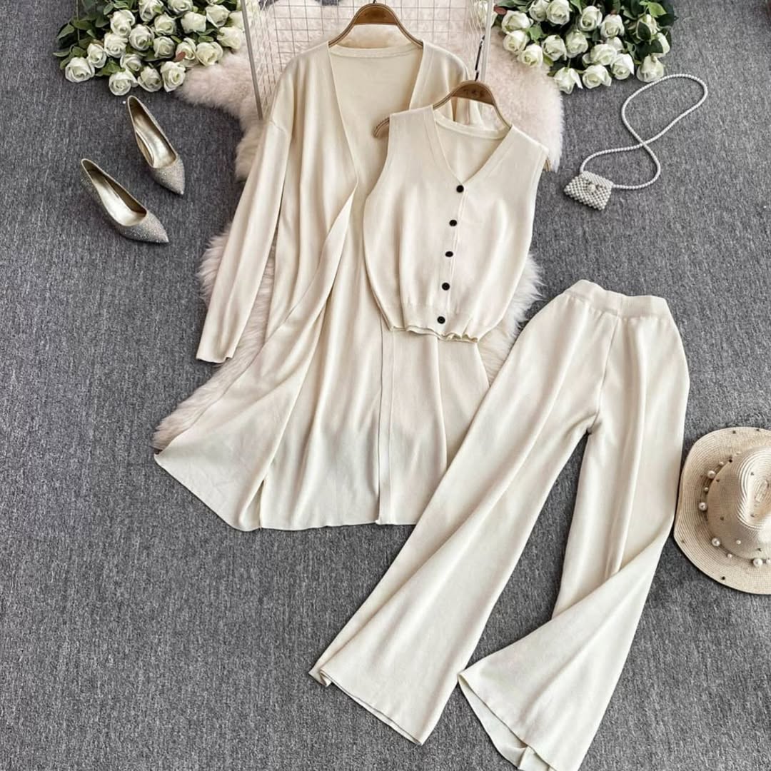 Long Gown Style 3-Pcs Winter Co-Ord Suit. WWTS-26