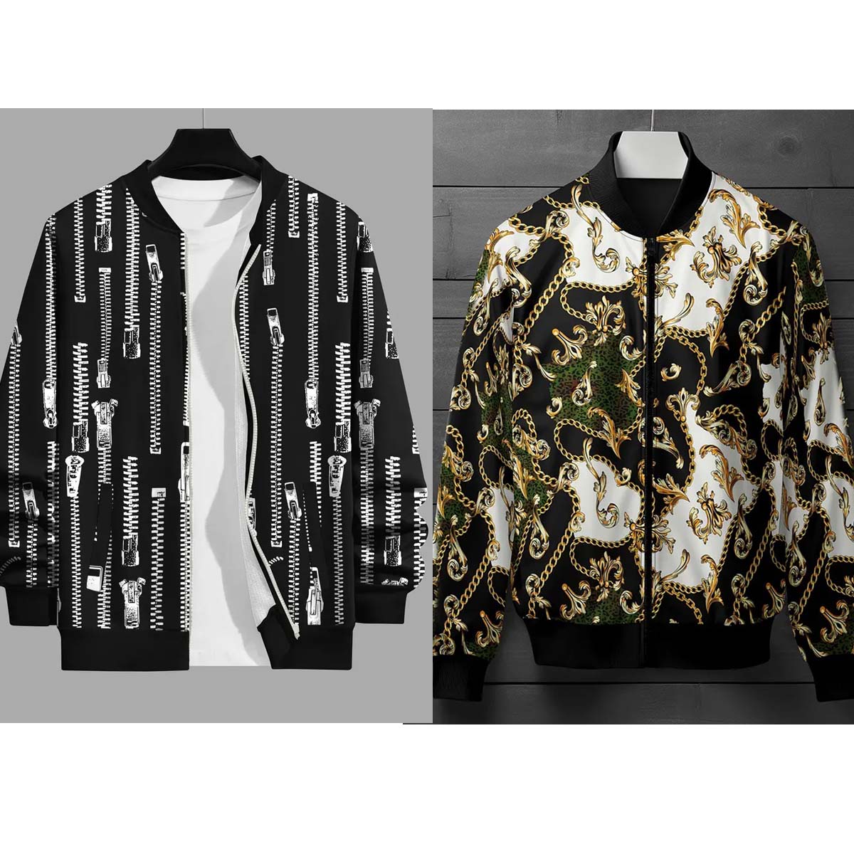 Bundle Of 2 Different 3D Printed Winter Zipper Jacket. MWJ-405-406