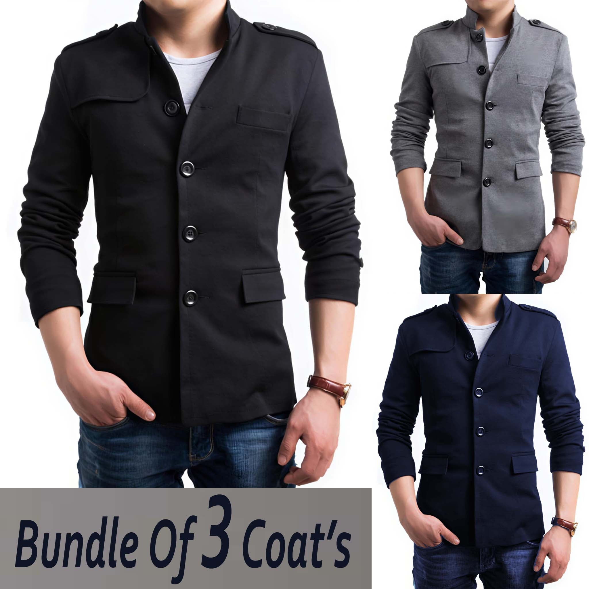 Bundle Of 3 Collar Style Casual Winter Fleece Coat. MWJ-407 V2