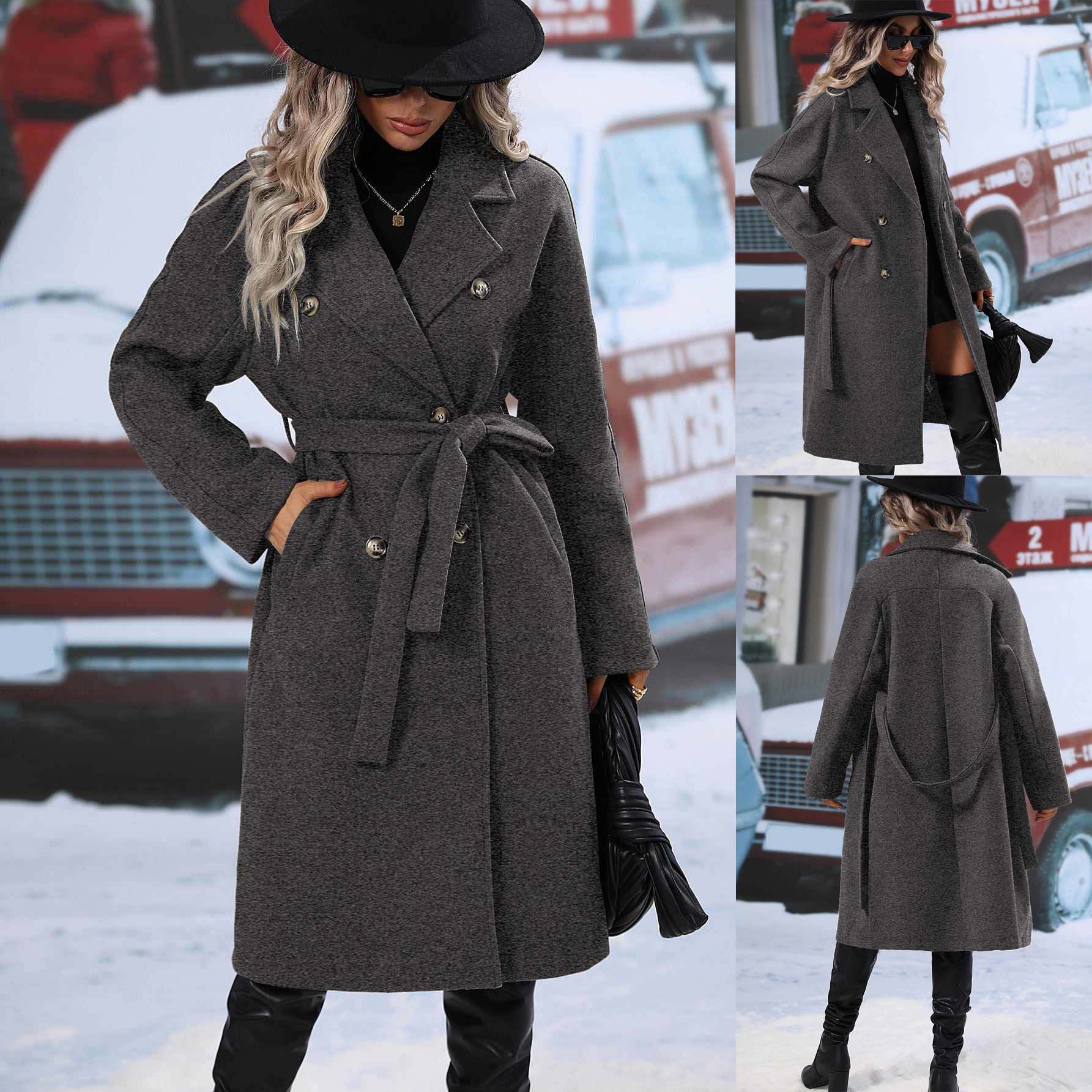 Italian Collar Style Casual Winter Trench Coat For Her.