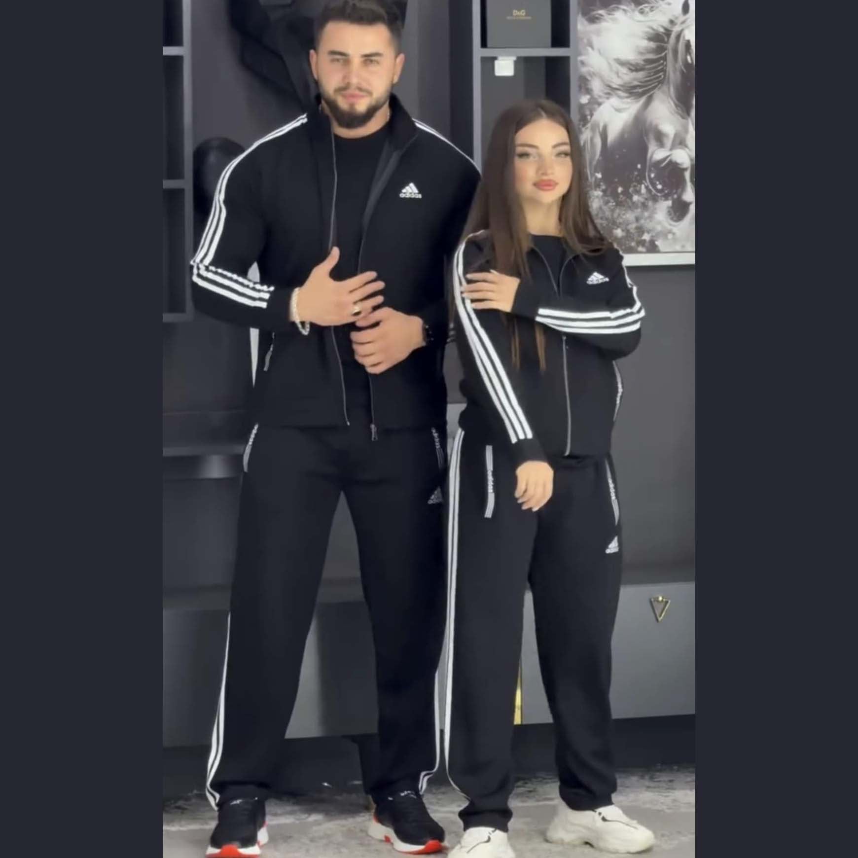 ADI Bundle Of 2 Couple Jacket 3-Stripe Style 2-Pcs Winter Tracksuit's. D-14.17