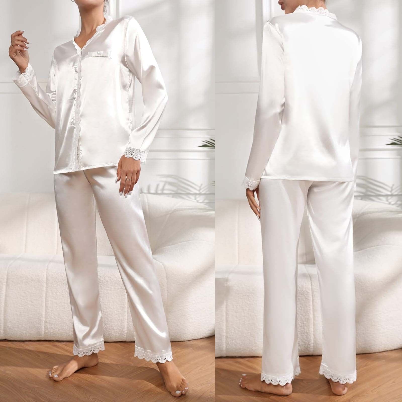 Imported Lace Style 2-Pcs Silk Nightsuit. D-7