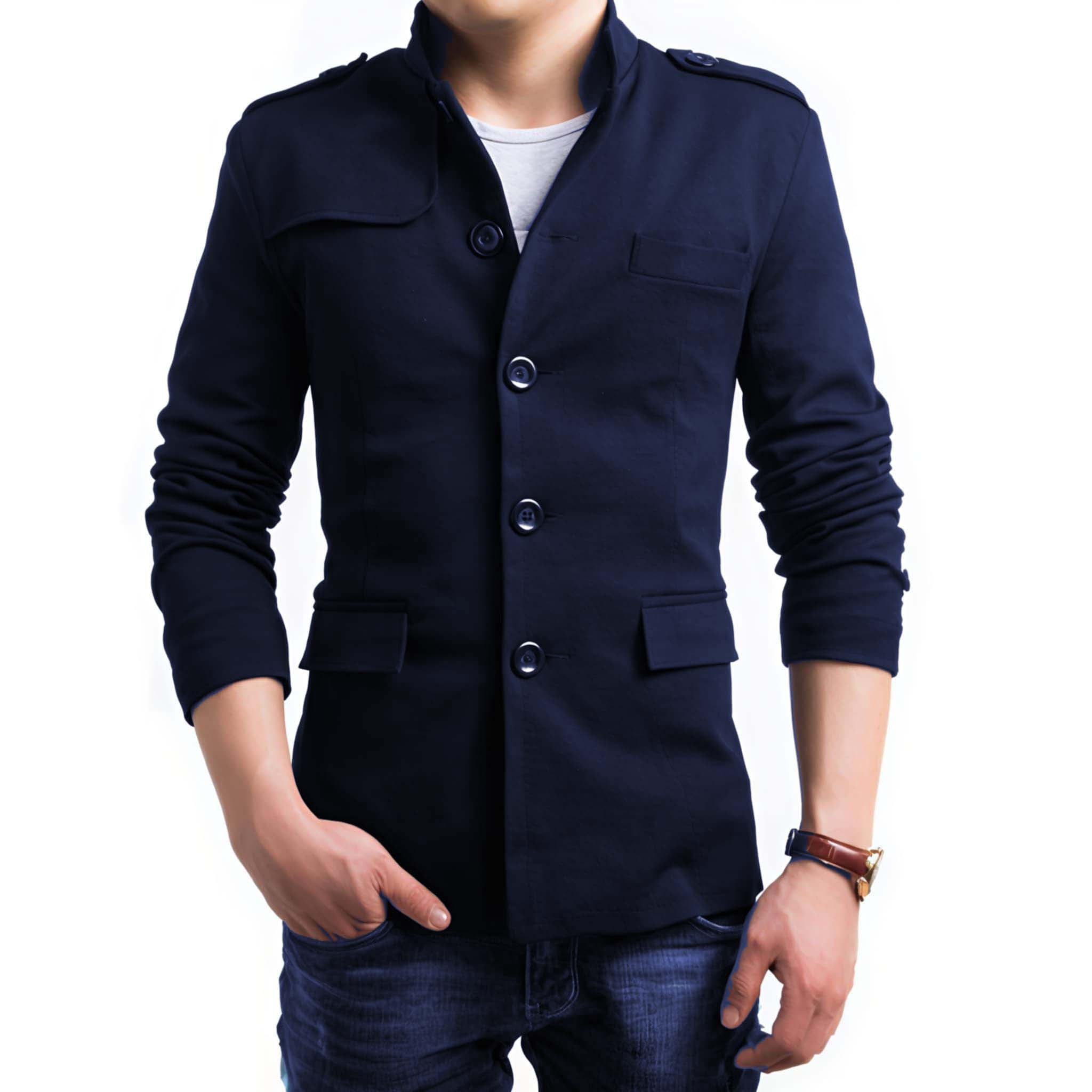 Collar Style Casual Winter Fleece Coat. MWJ-407 V2